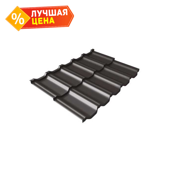 Металлочерепица Grand Line Kvinta Uno 0,5 Atlas RR 32 Темно-коричневый